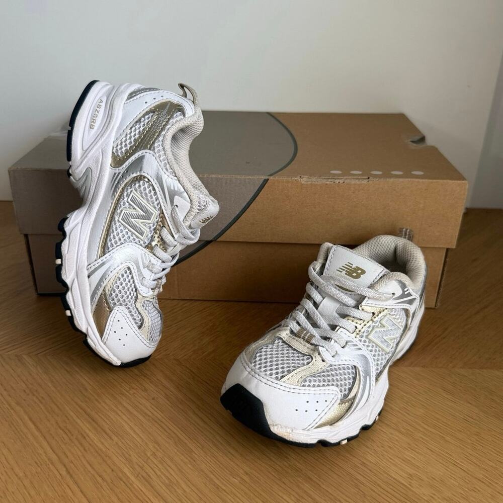 New Balance 530 ‘Metallic Gold/White’ Toddler Sneakers- SZ 11 C